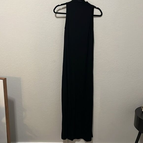 HAUTE HIPPIE Black Maxi Dress, Button Down Front, Side Slits, Size XS - Picture 5 of 8